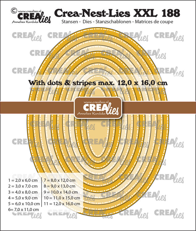 Crea-Nest-Lies XXL dies no. 188, Ovals with dots and stripes
