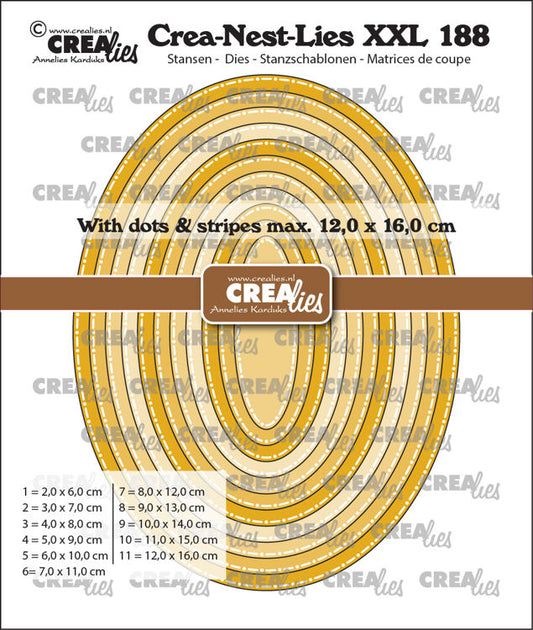 Crea-Nest-Lies XXL dies no. 188, Ovals with dots and stripes