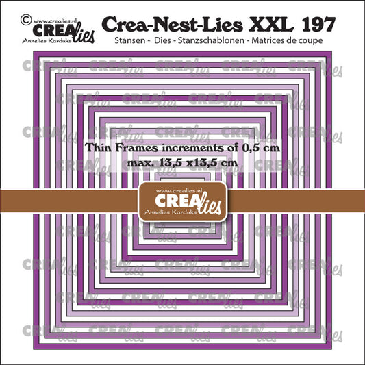 Crea-Nest-Lies XXL dies no. 197, Thin Frames Squares smooth