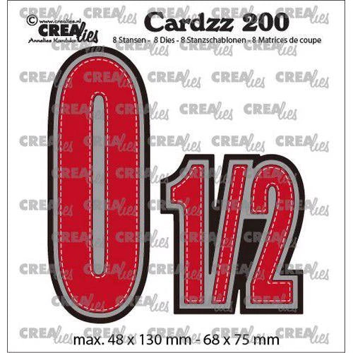 CREAlies Cardzz Die Set  Numbers 0 og 1/2