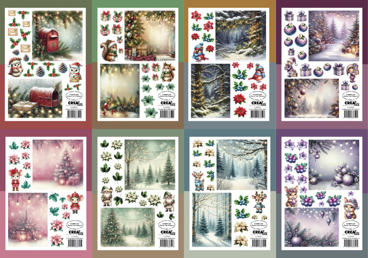 Cutting sheets: Bundle 8 sheets Christmas A - H (1 each)