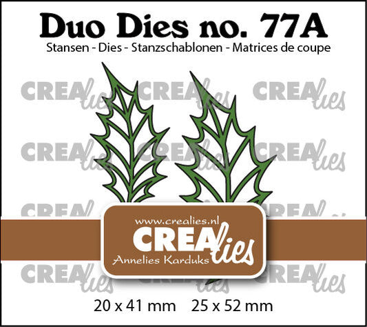 Duo Dies no. 77a, Leaves 22 Open Holly Leafs (mirror image)