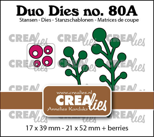 Duo Dies no. 80a, Leaves 23a Berry branches (mirror image)
