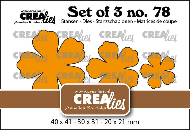 Set of 3 no. 78, Solid Flowers 32